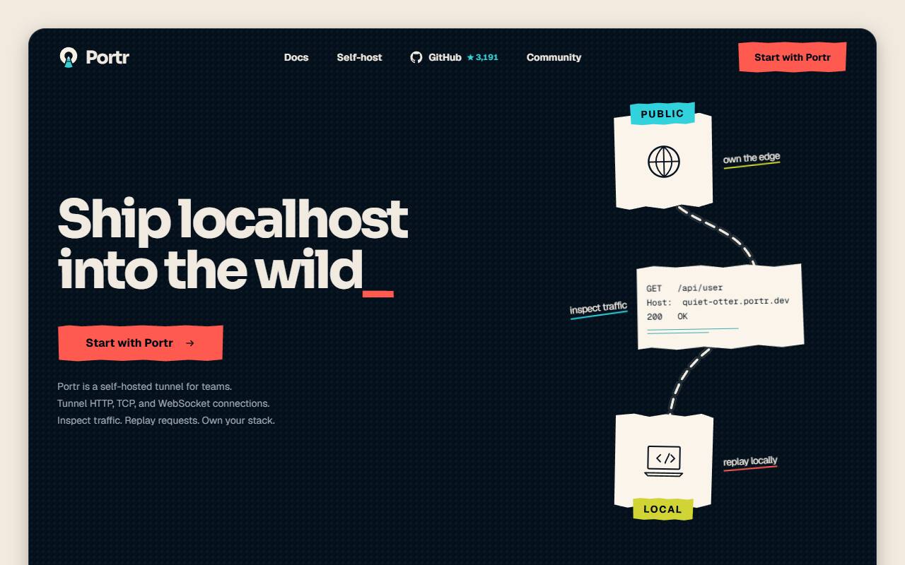 Portr homepage