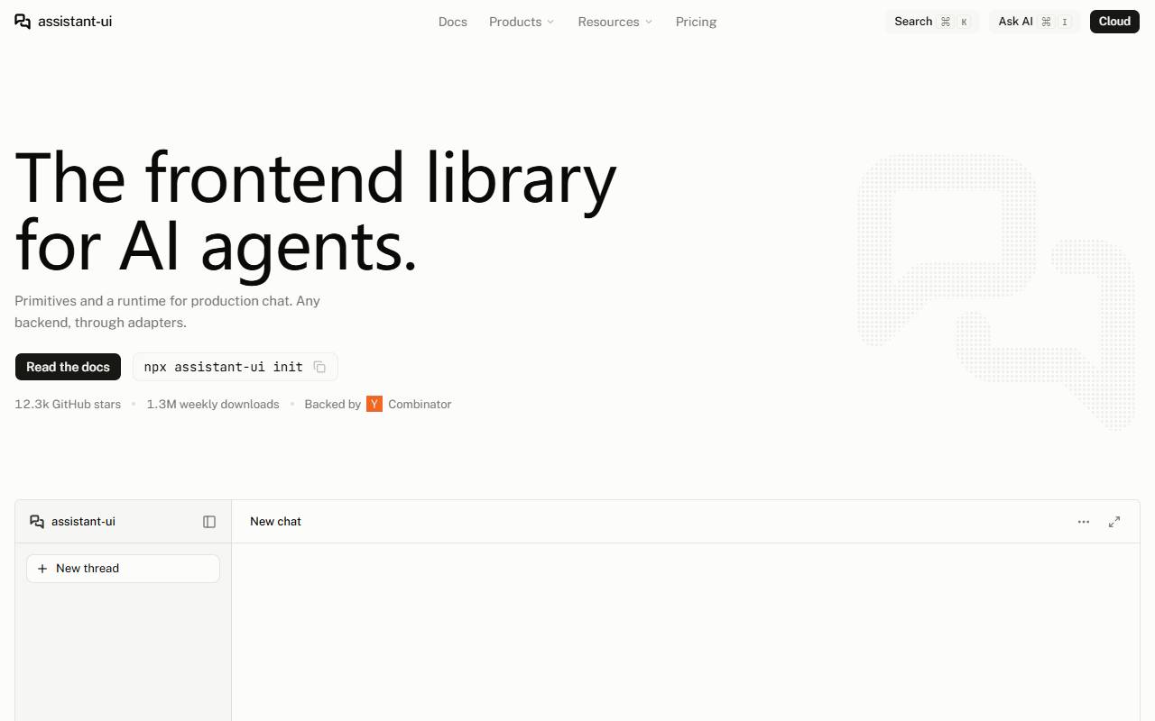 Assistant UI homepage