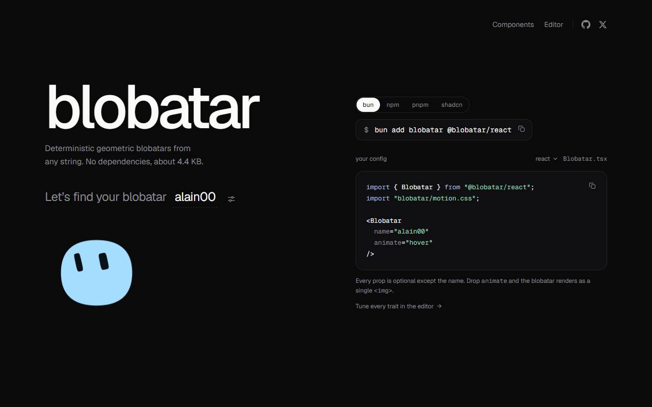 blobatar homepage