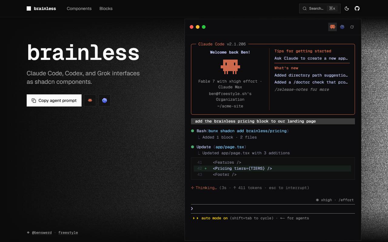 brainless homepage