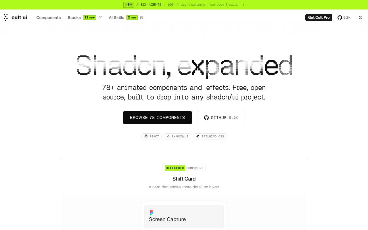 cult-ui homepage