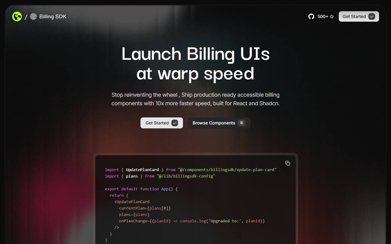 Billingsdk homepage