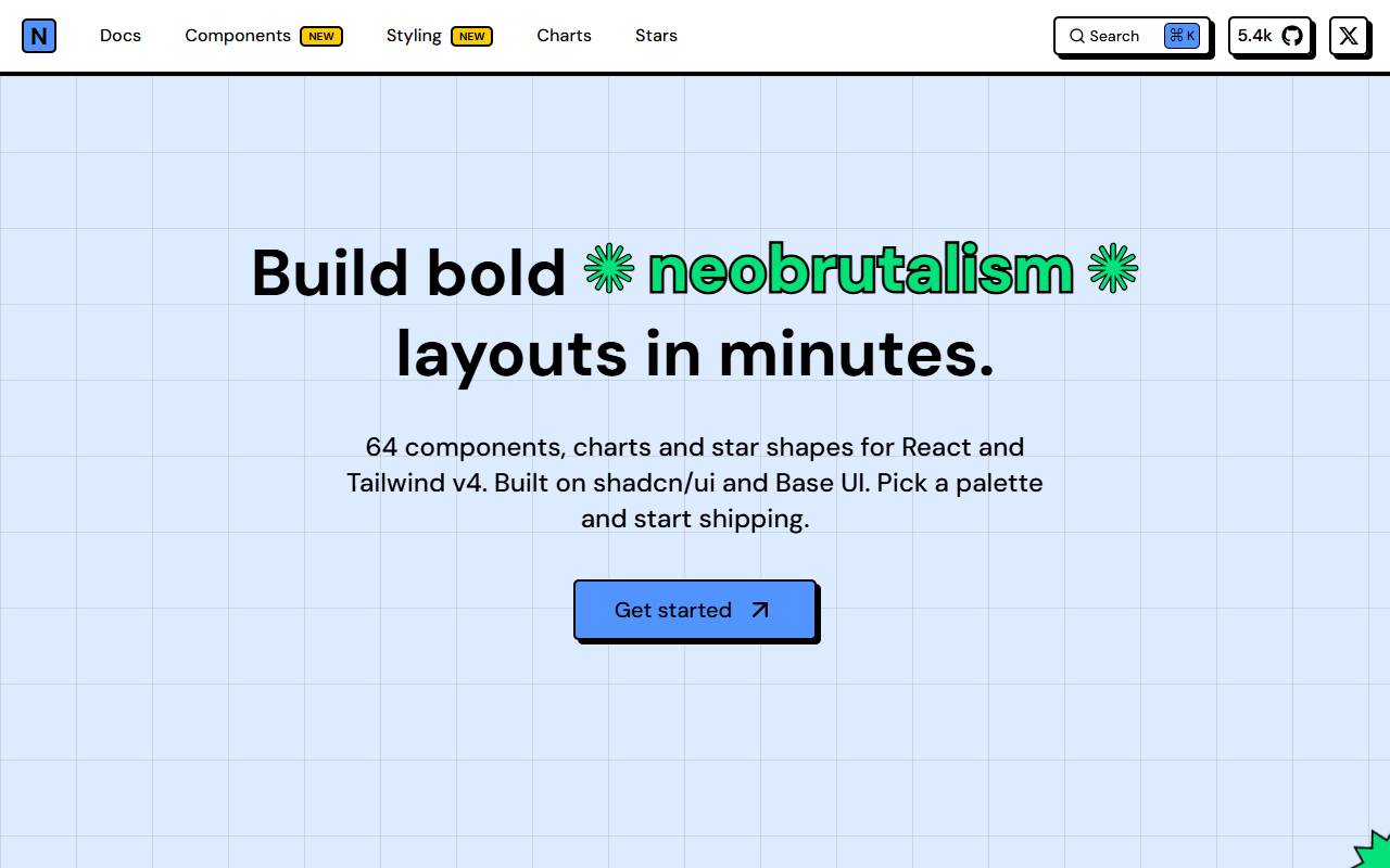Neobrutalism Components homepage