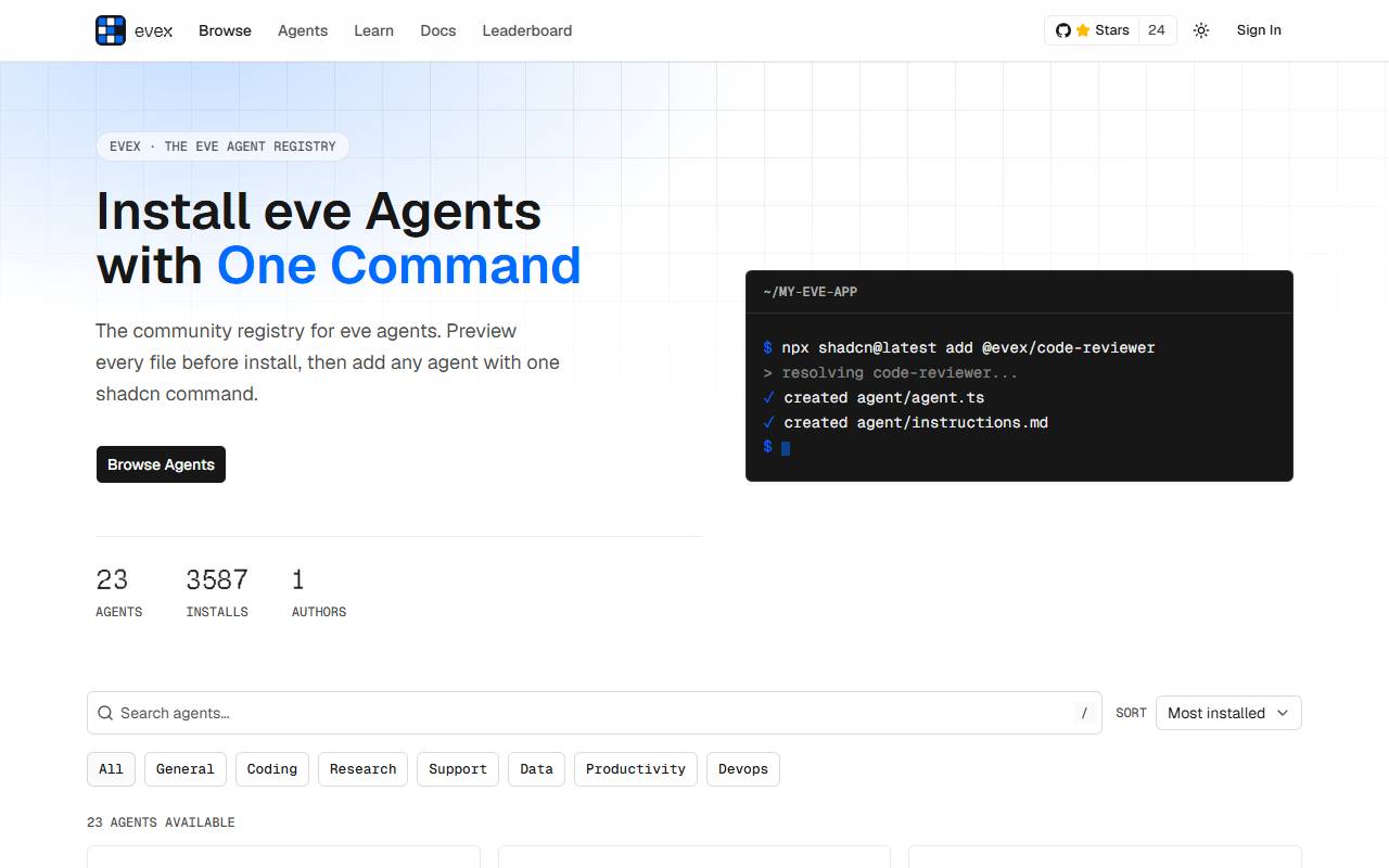 evex homepage