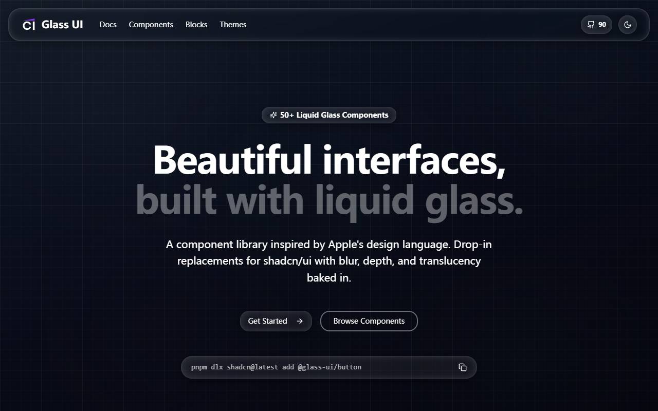 glass-ui homepage