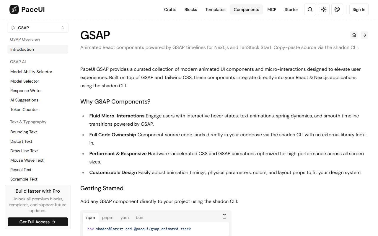 paceui-gsap homepage