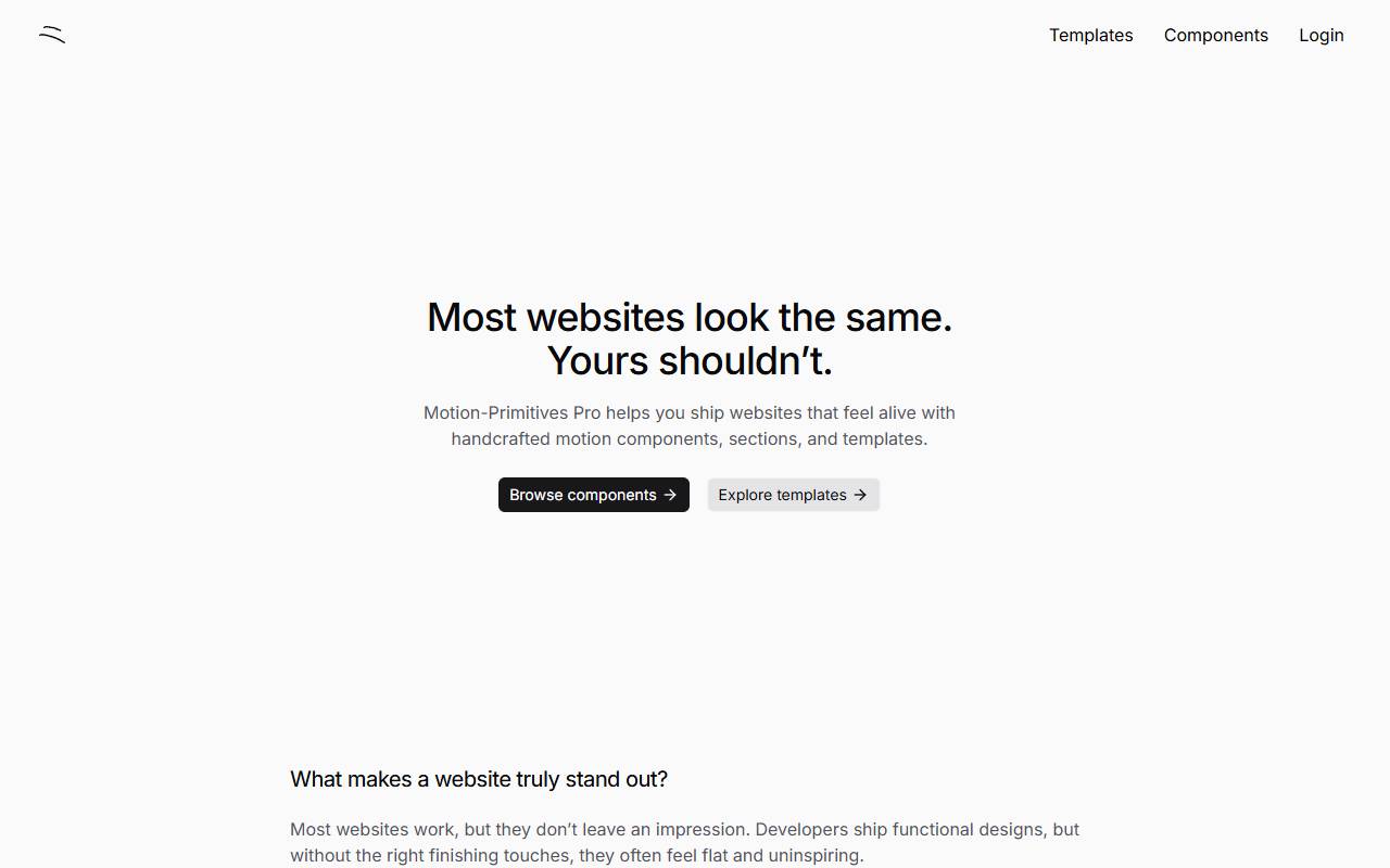 Pro Motion Primitives homepage