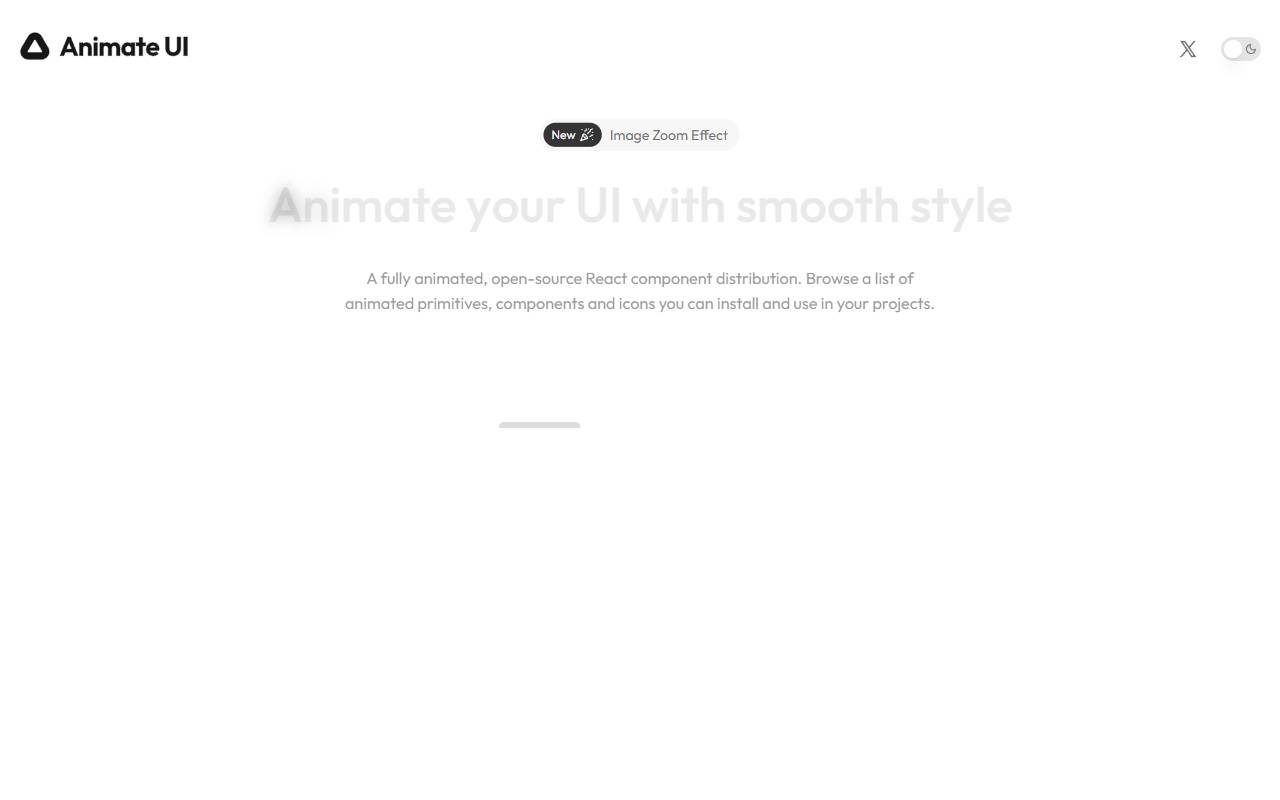 Animate UI homepage
