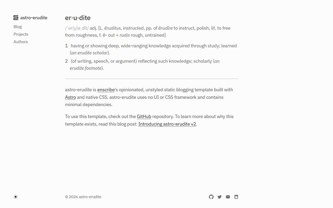 Astro Erudite homepage