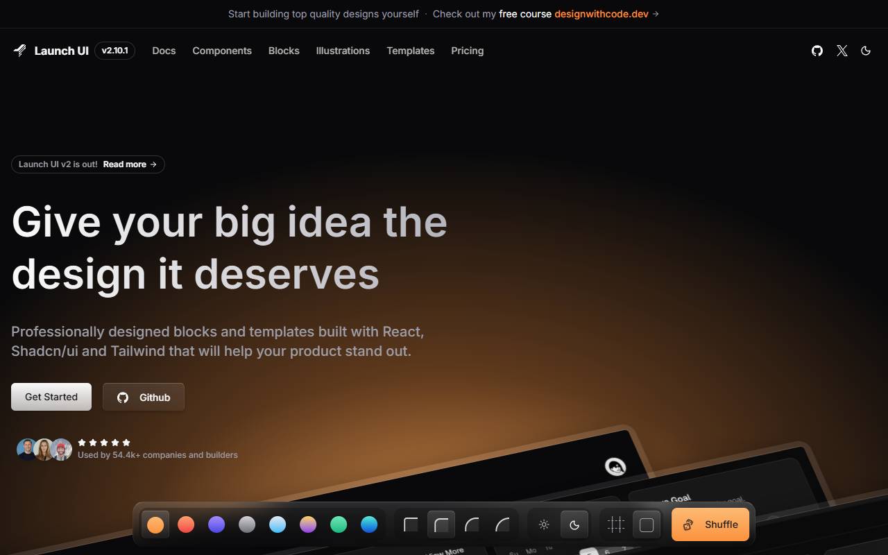 Launch UI homepage