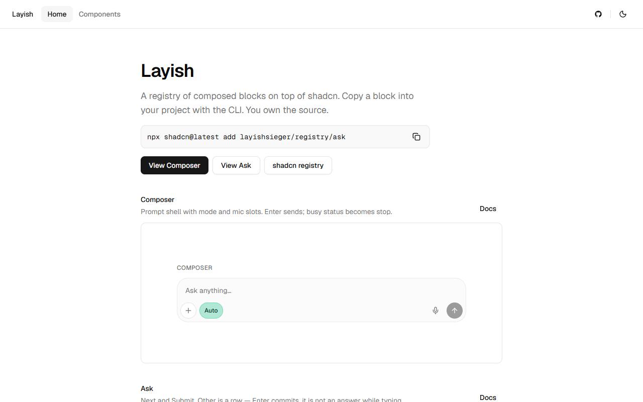 layish homepage