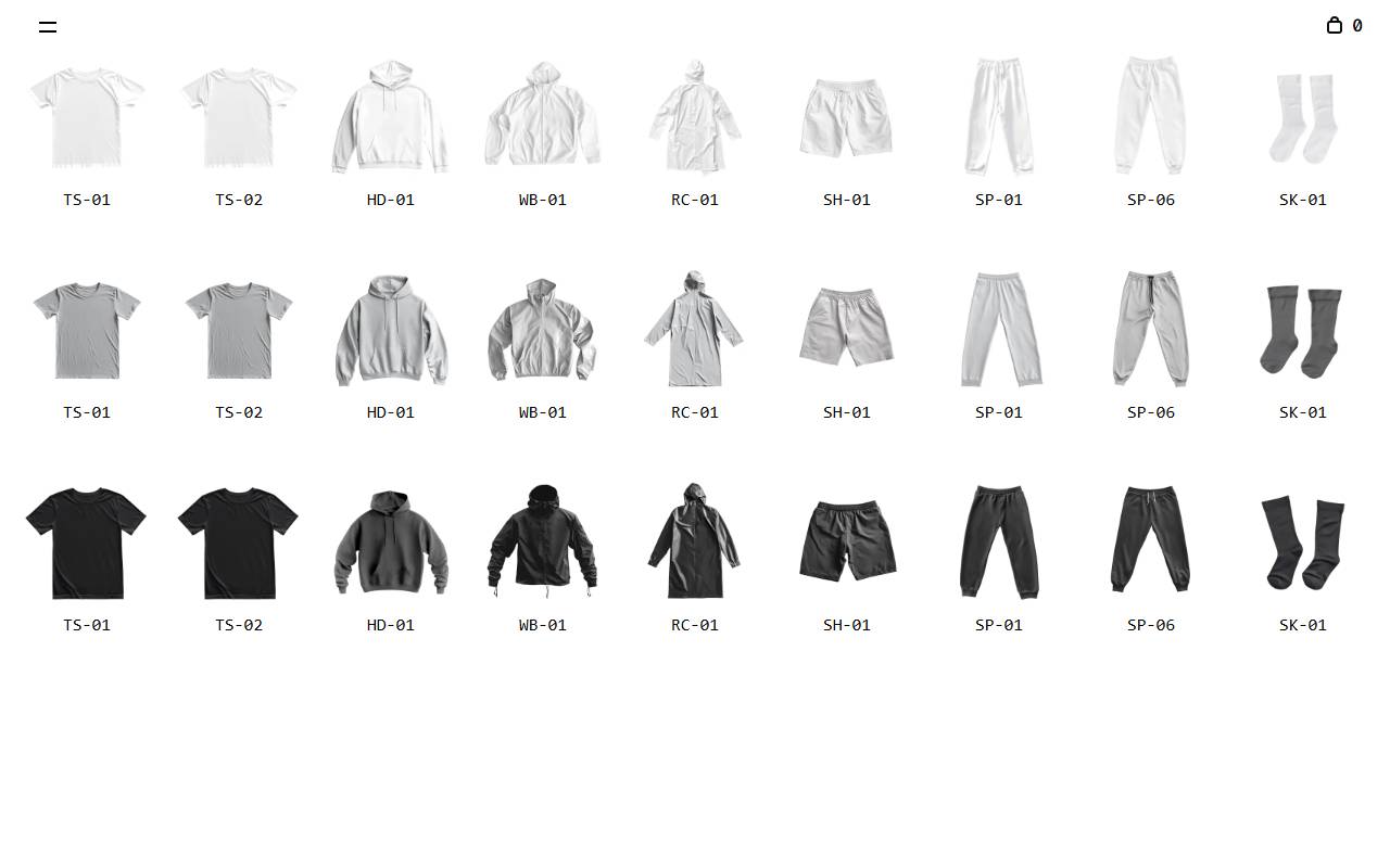 Next Minimal Store homepage