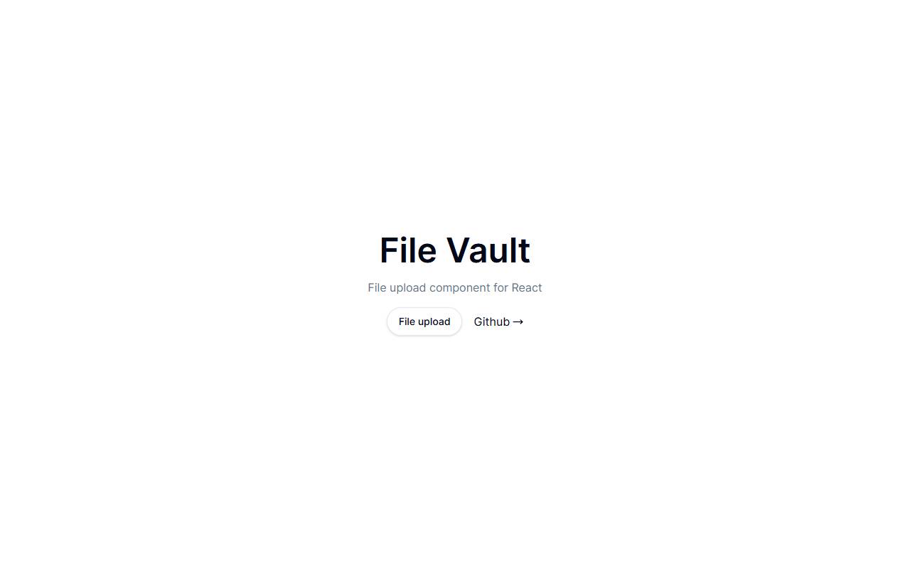 File Vault homepage