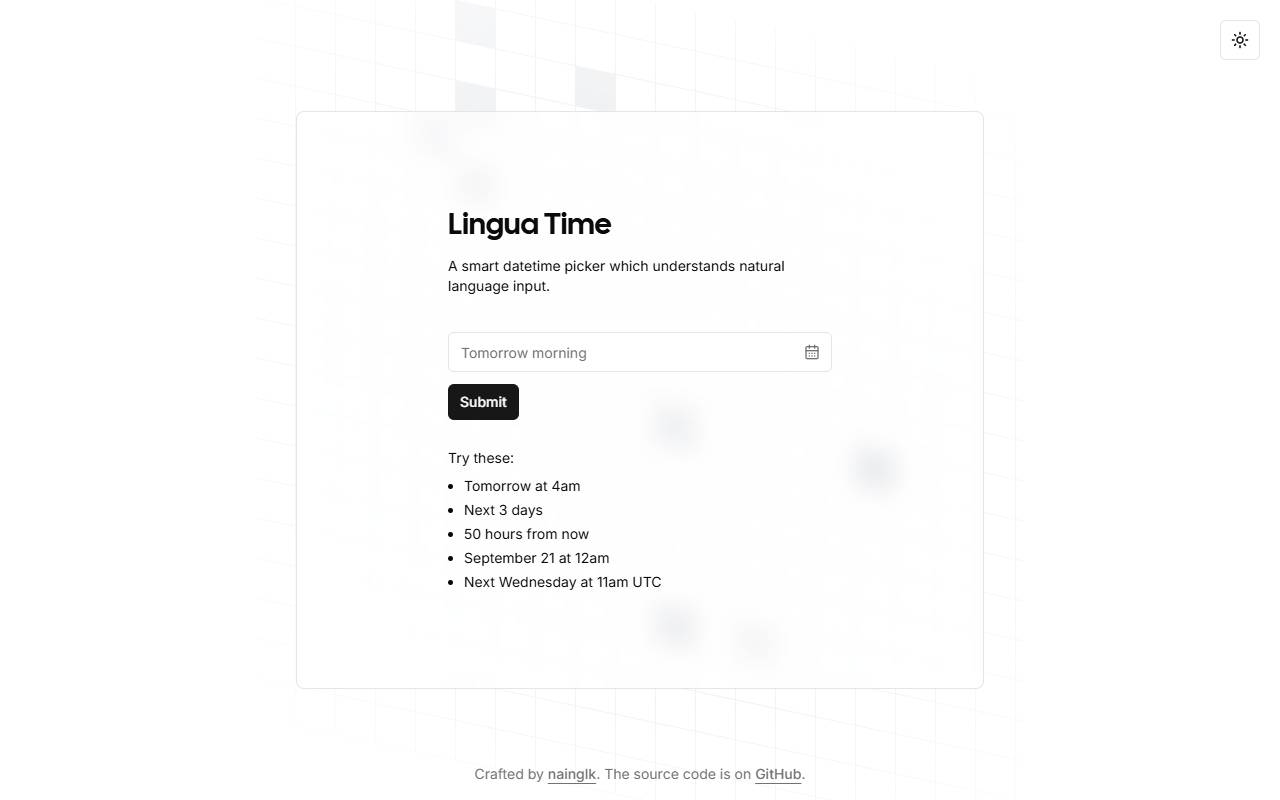 Lingua Time homepage
