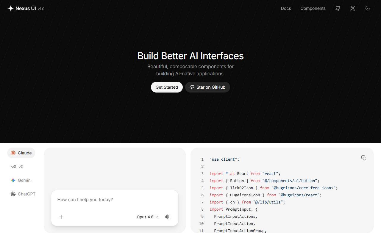 nexus-ui homepage