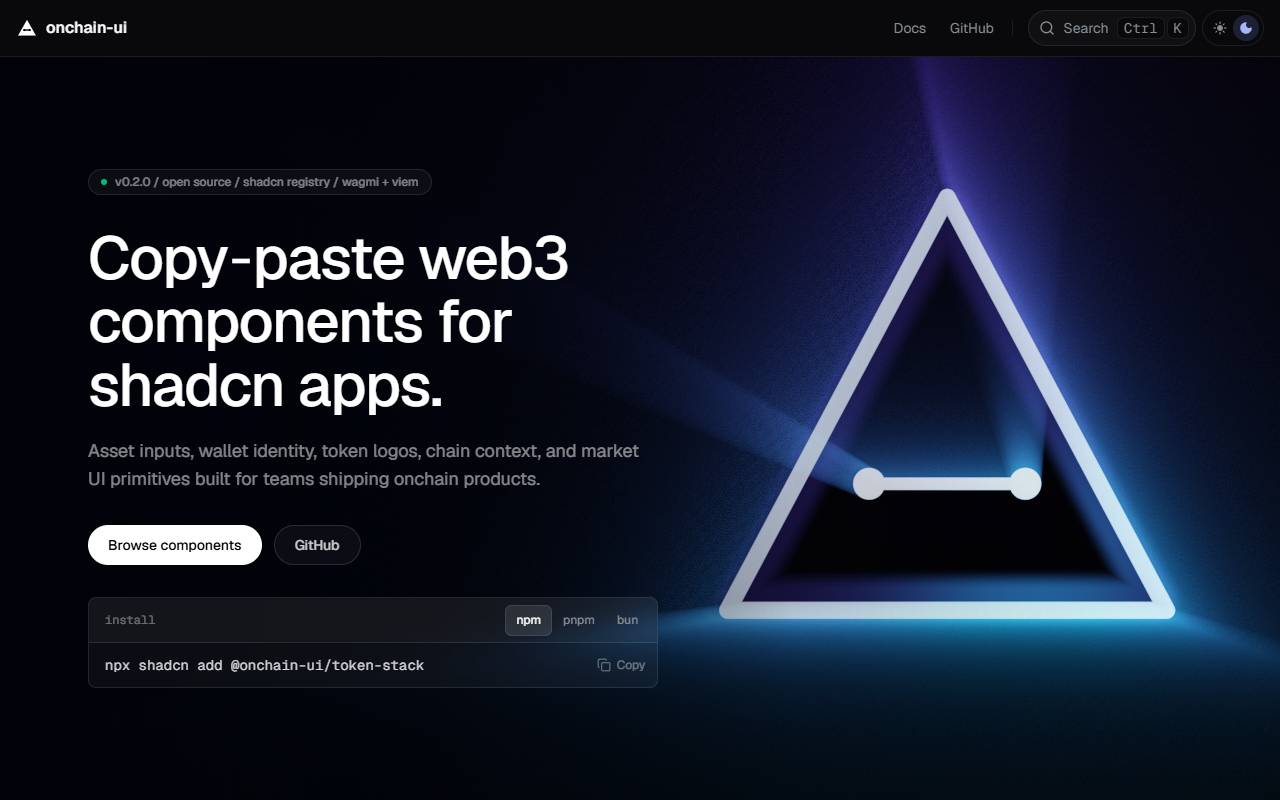 onchain-ui homepage