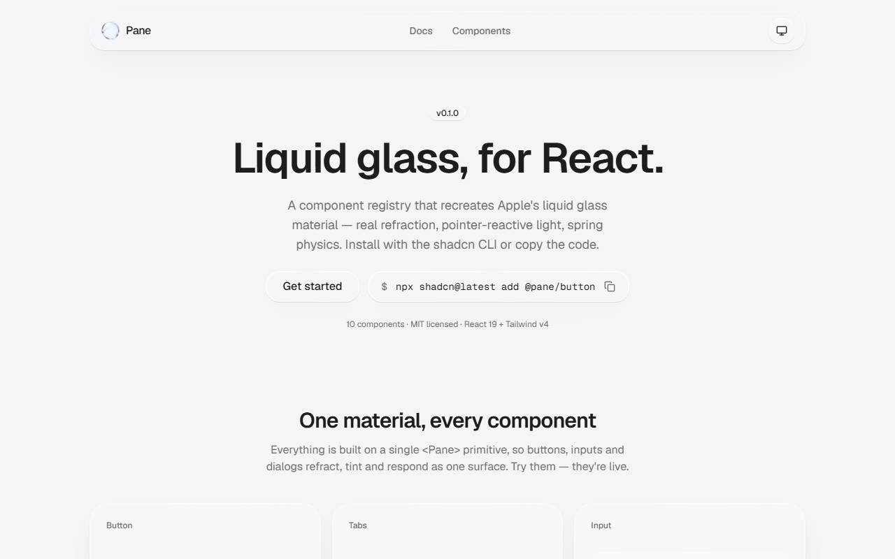pane homepage