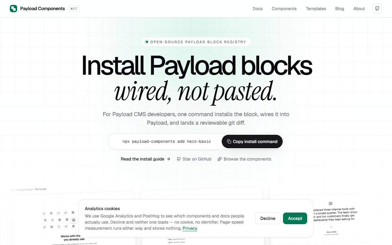 payload-components homepage