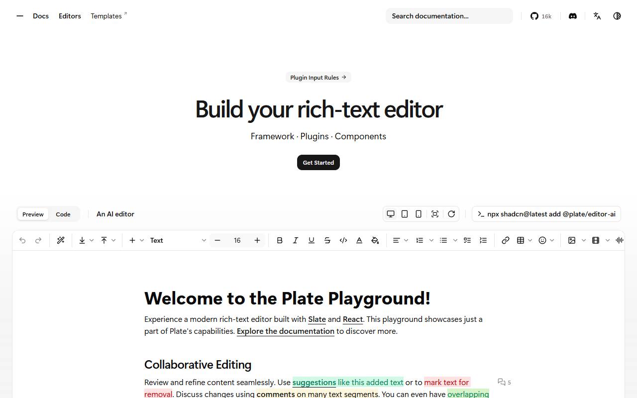 plate homepage