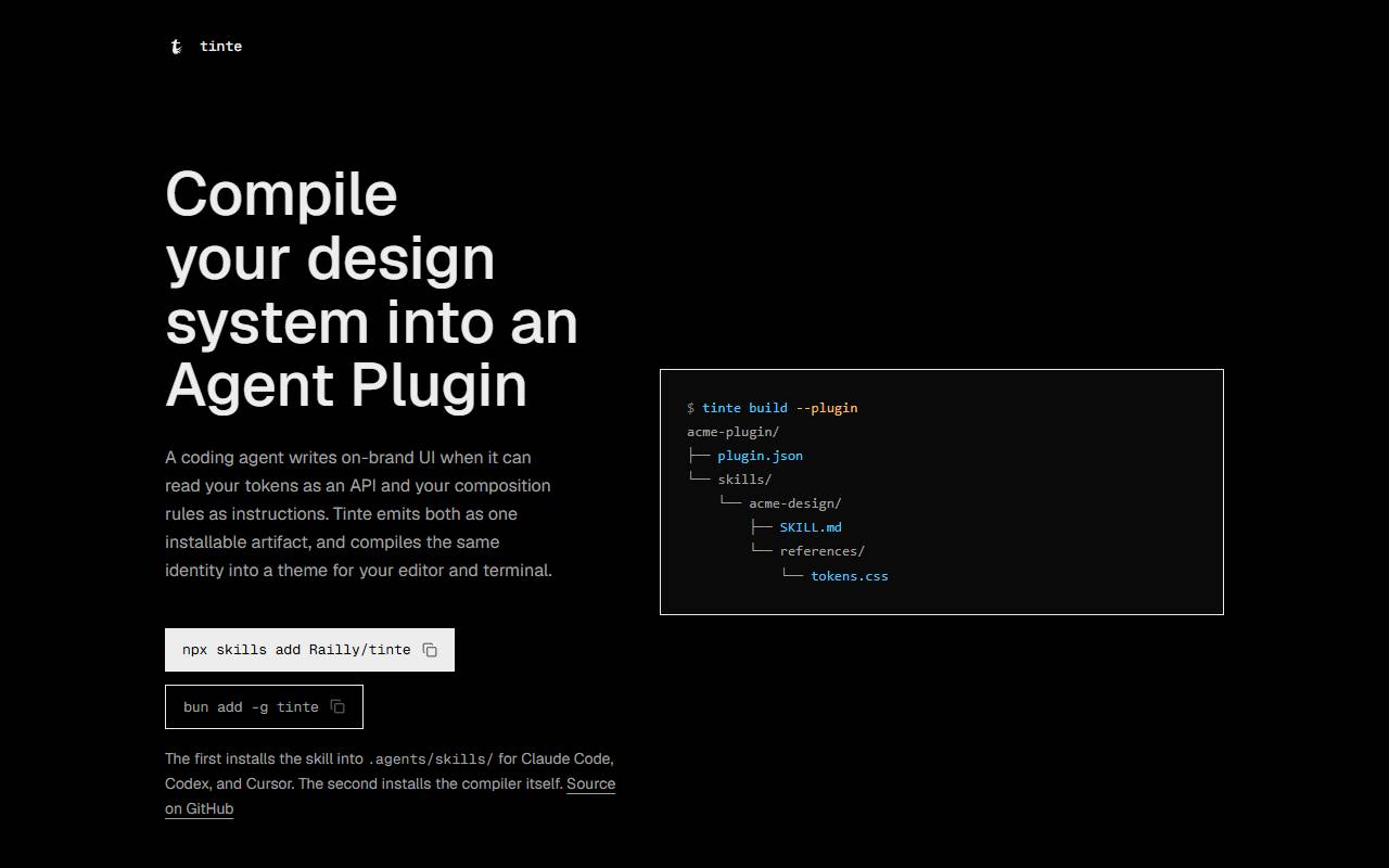 Tinte homepage