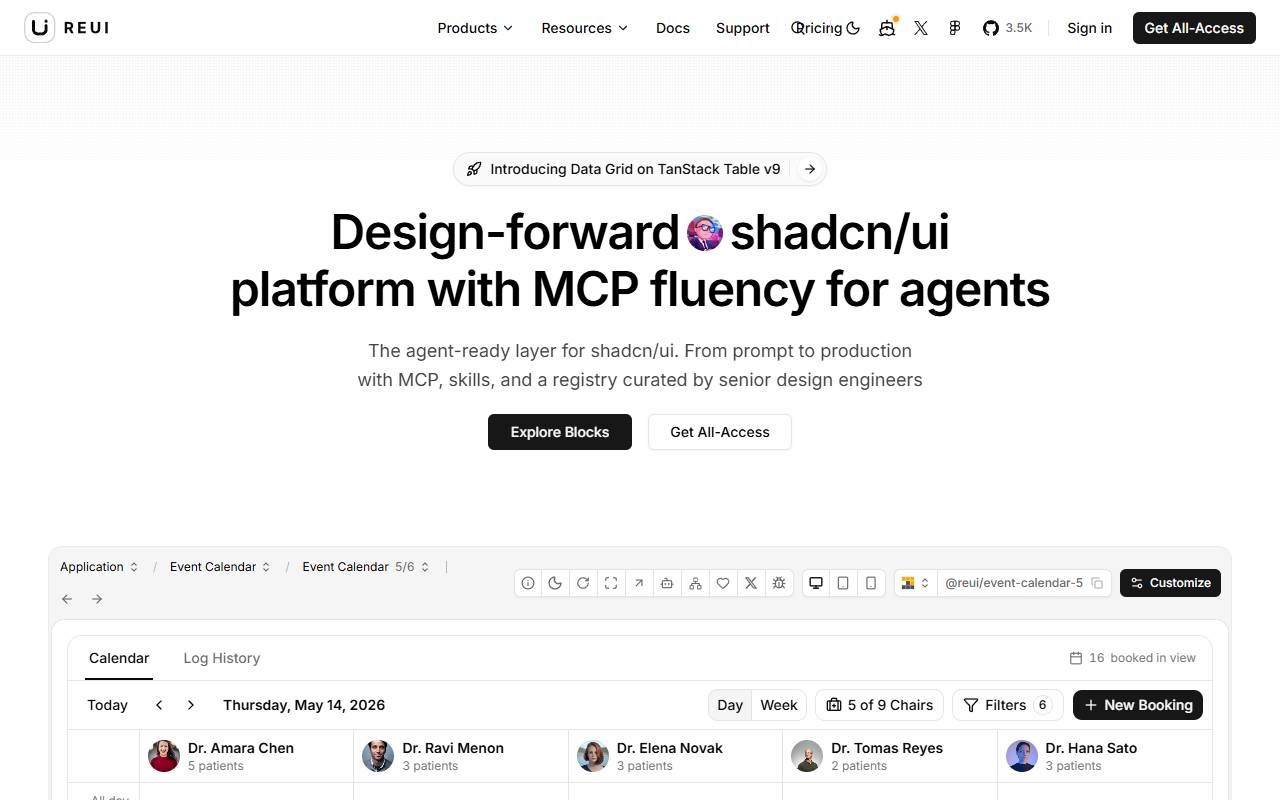 Re-UI homepage