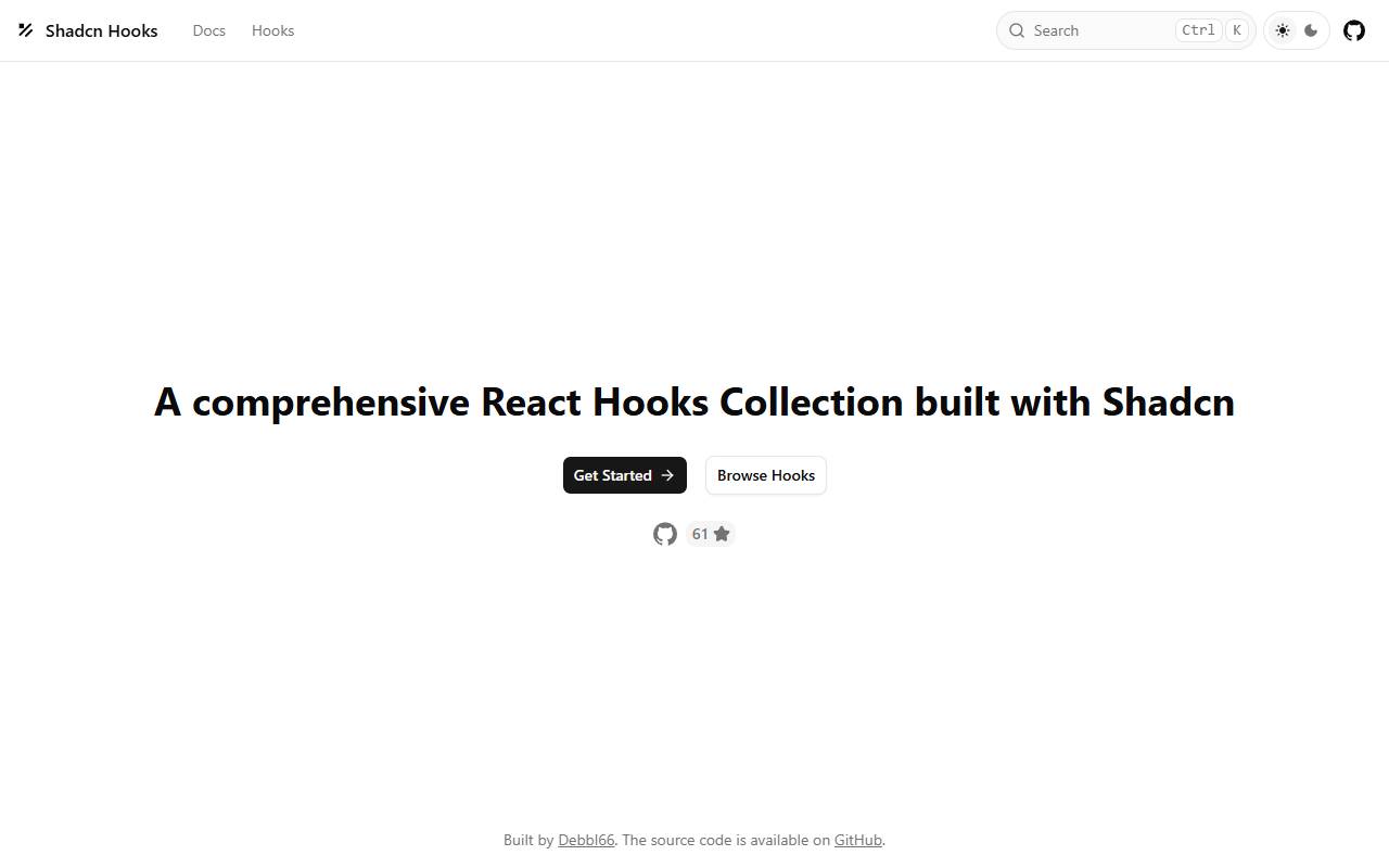 shadcnhooks homepage
