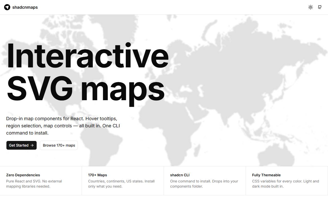 shadcnmaps homepage