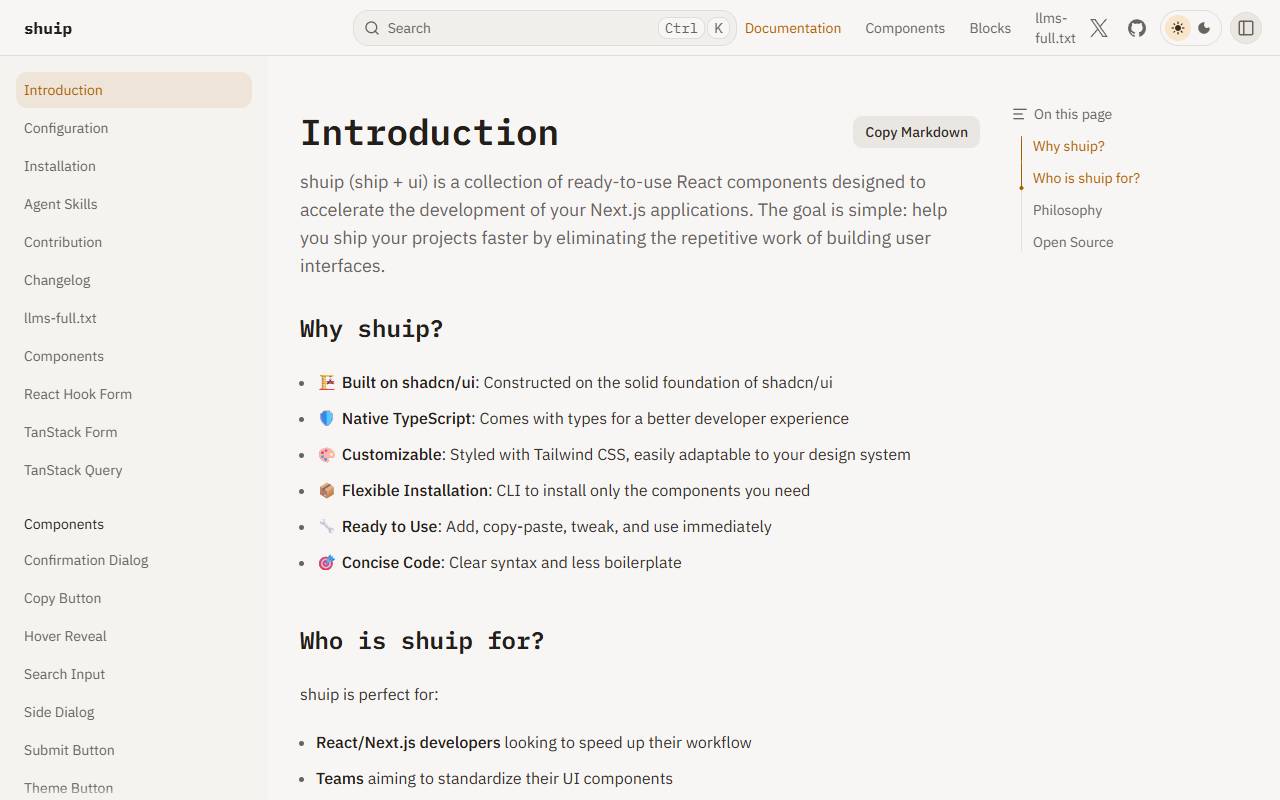 Shuip homepage