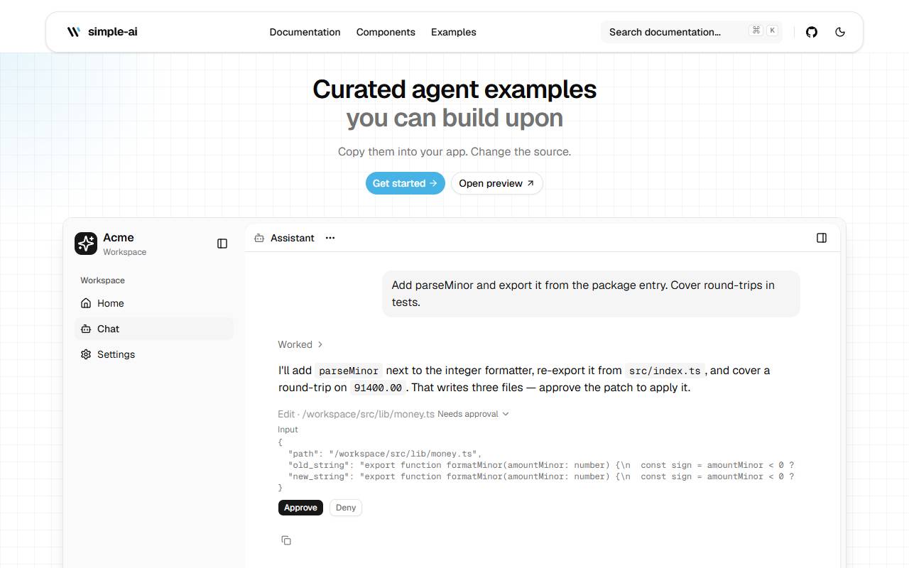 Simple AI homepage