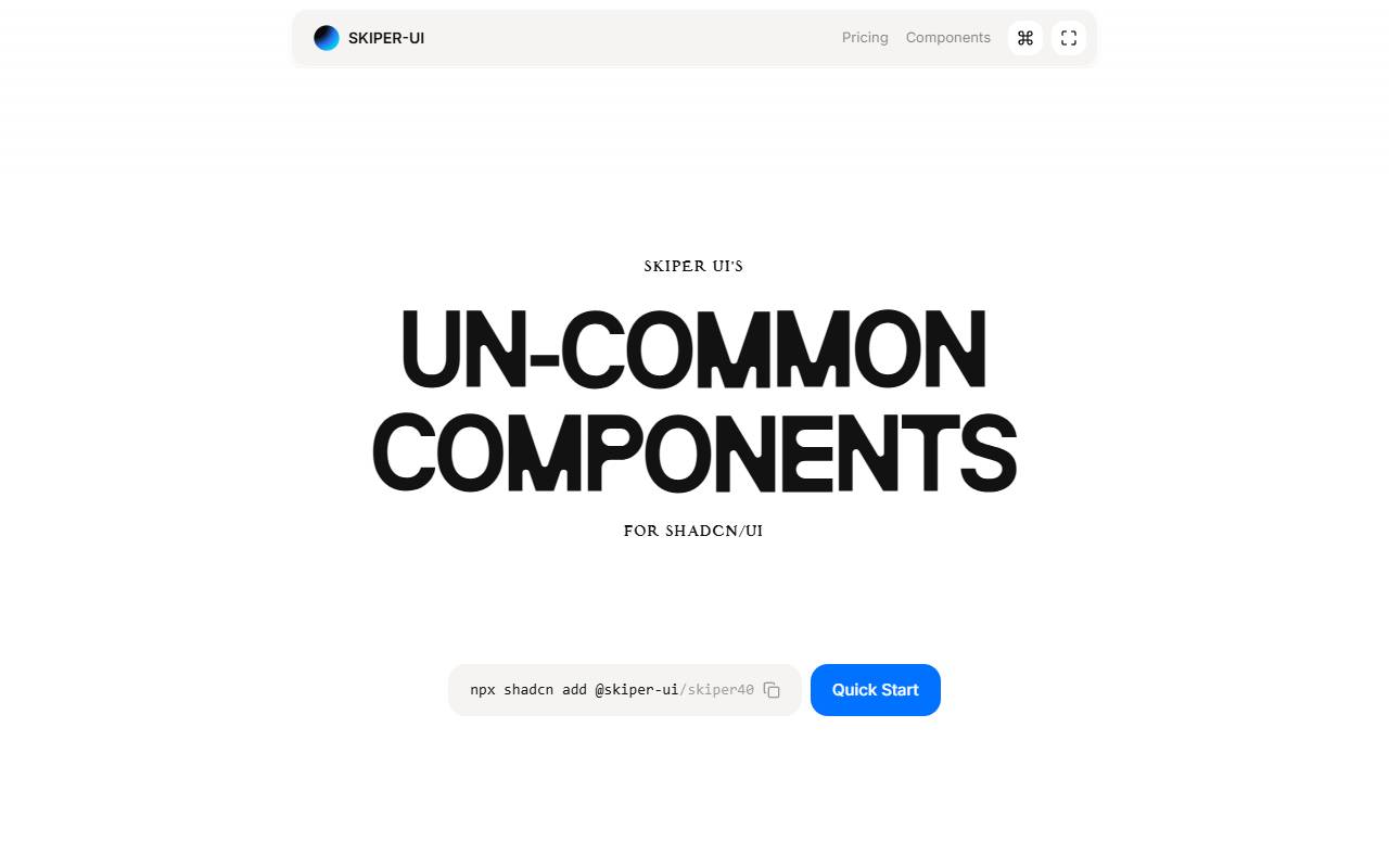 Skiper UI homepage