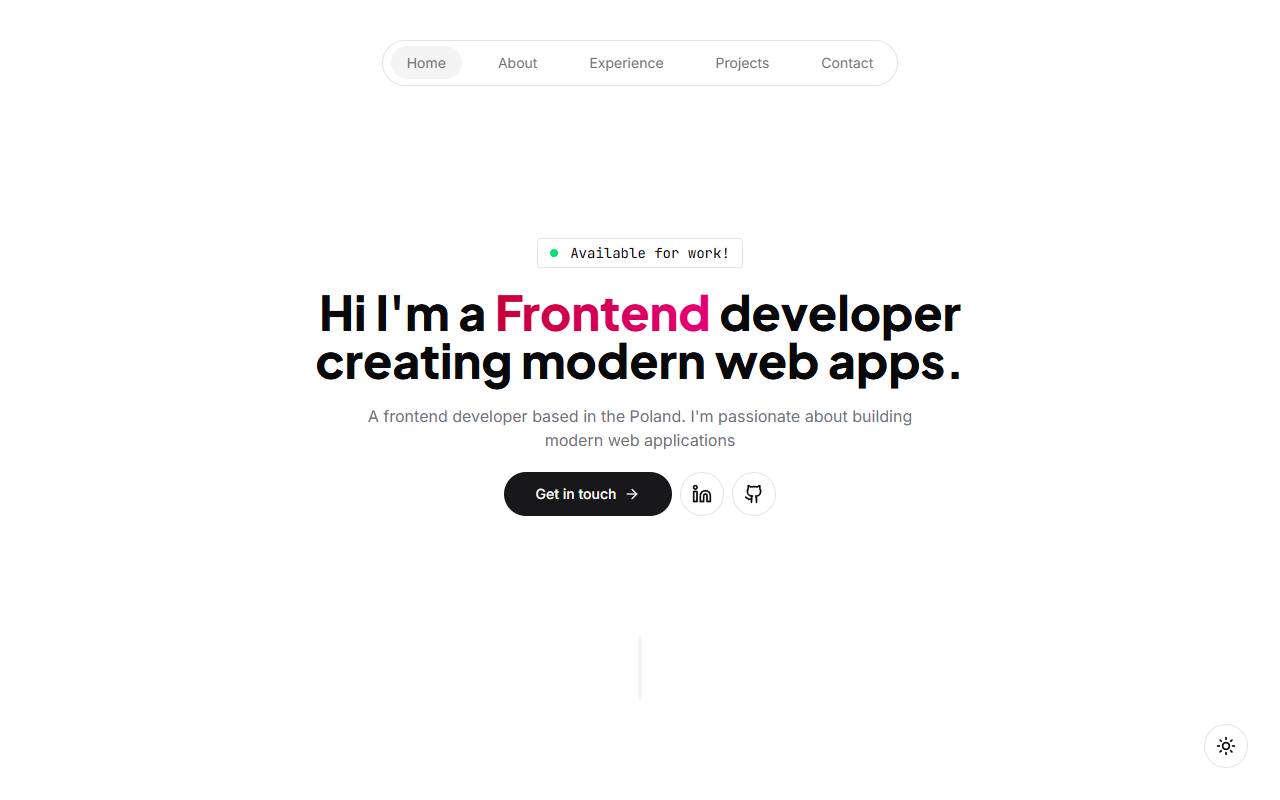 Portfolio homepage