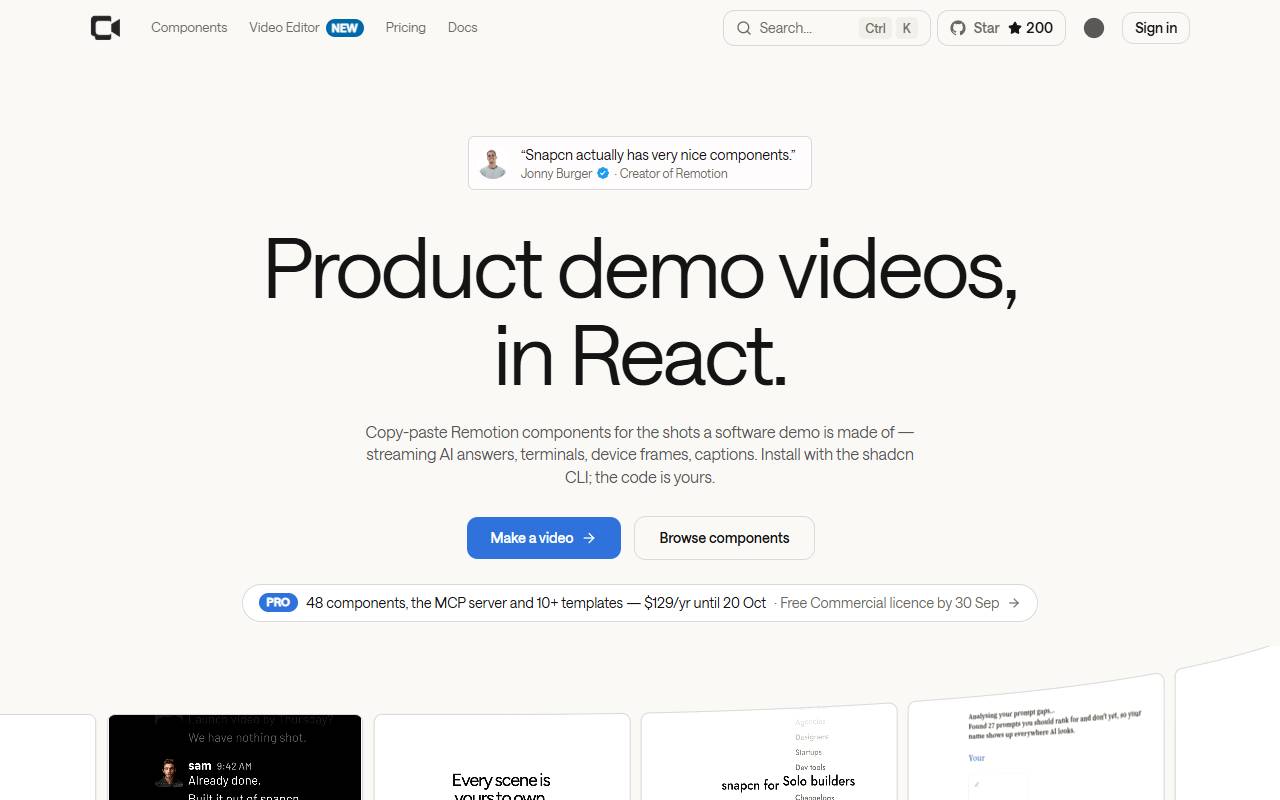 snapcn homepage