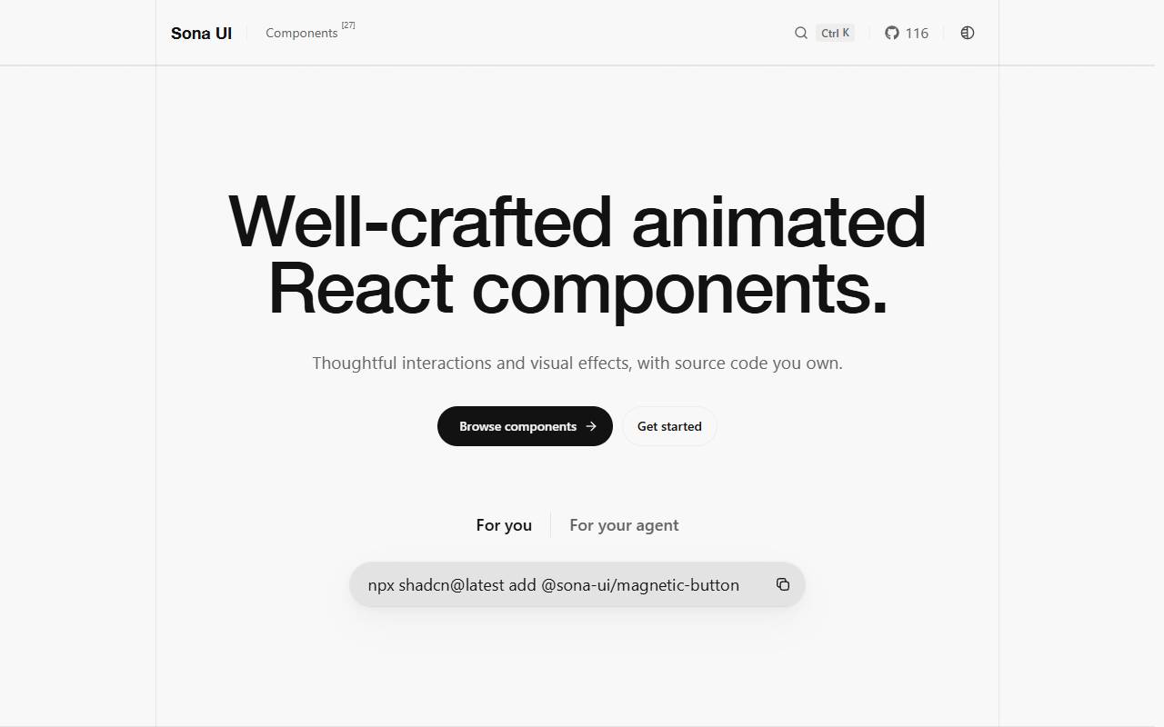 sona-ui homepage