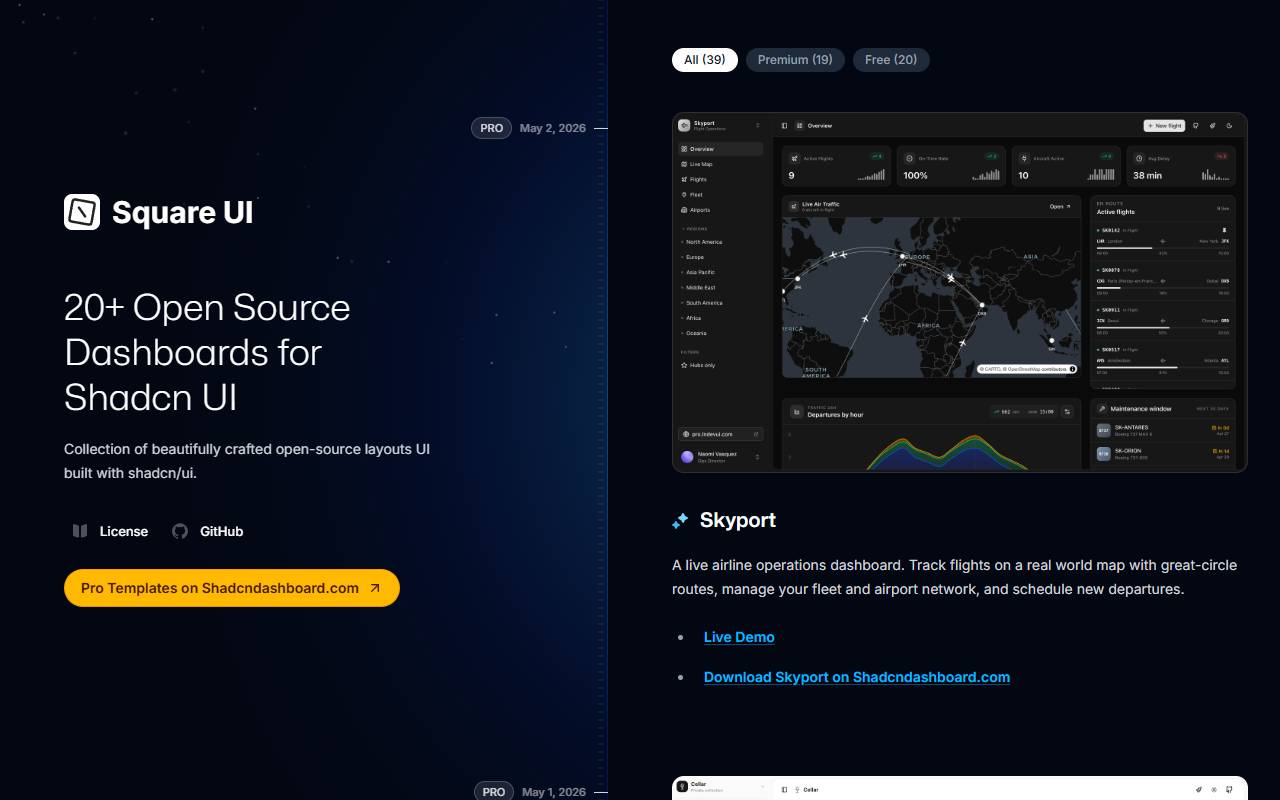 Square UI homepage