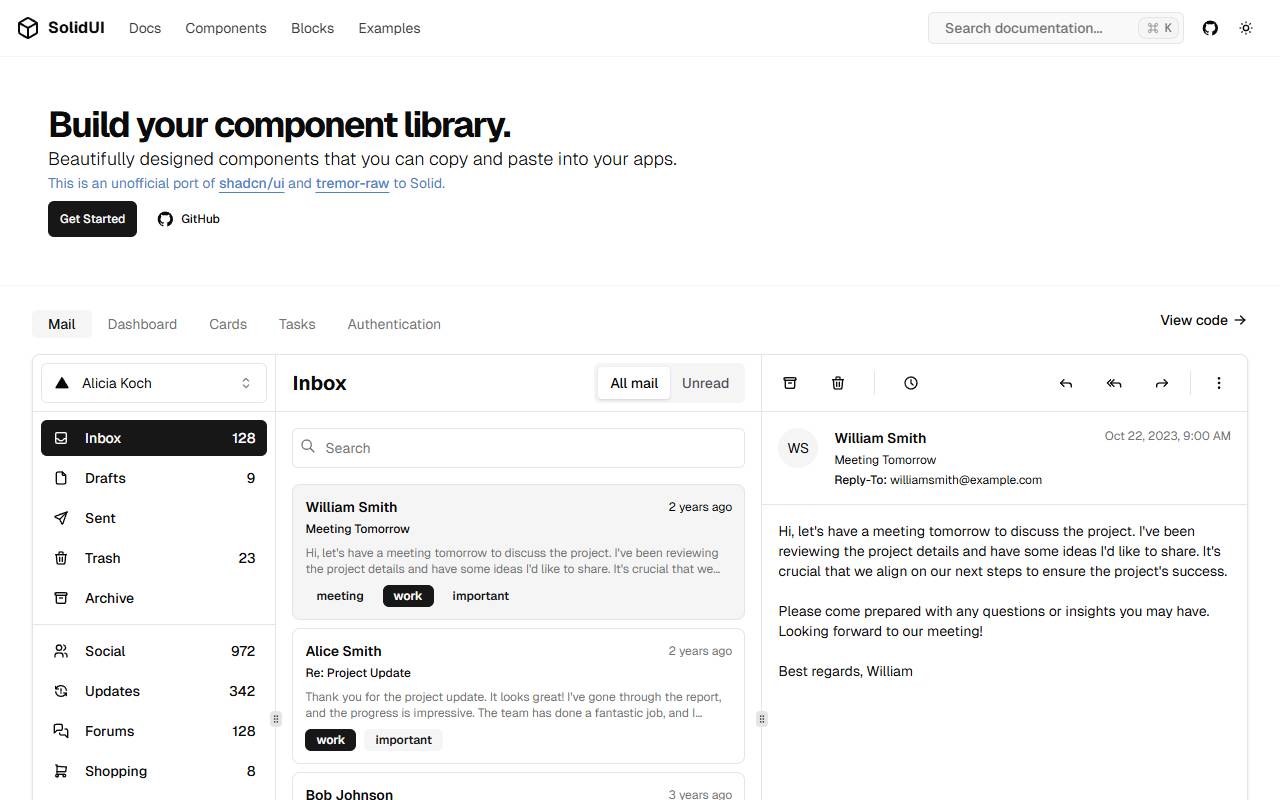 Solid UI homepage