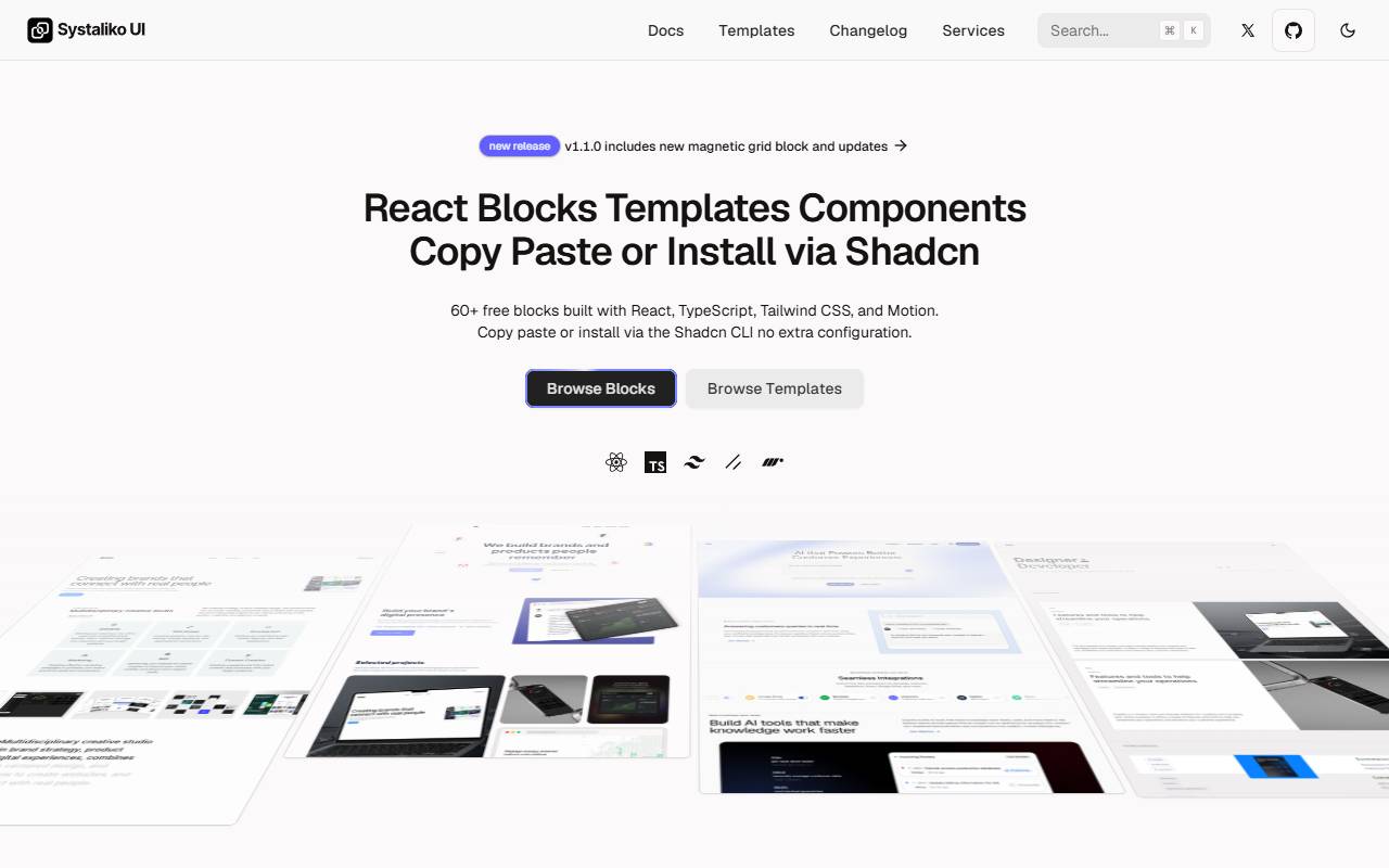 Systaliko UI homepage