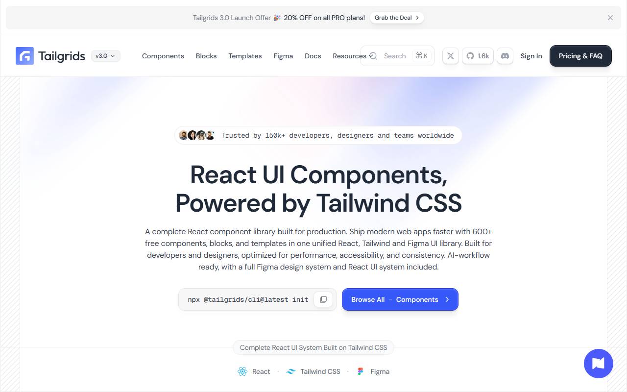 tailgrids homepage