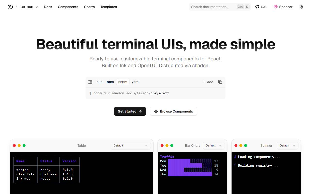 Termcn homepage