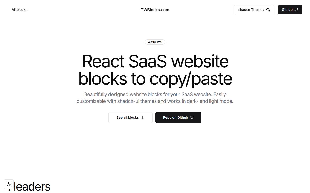 TWBlocks homepage