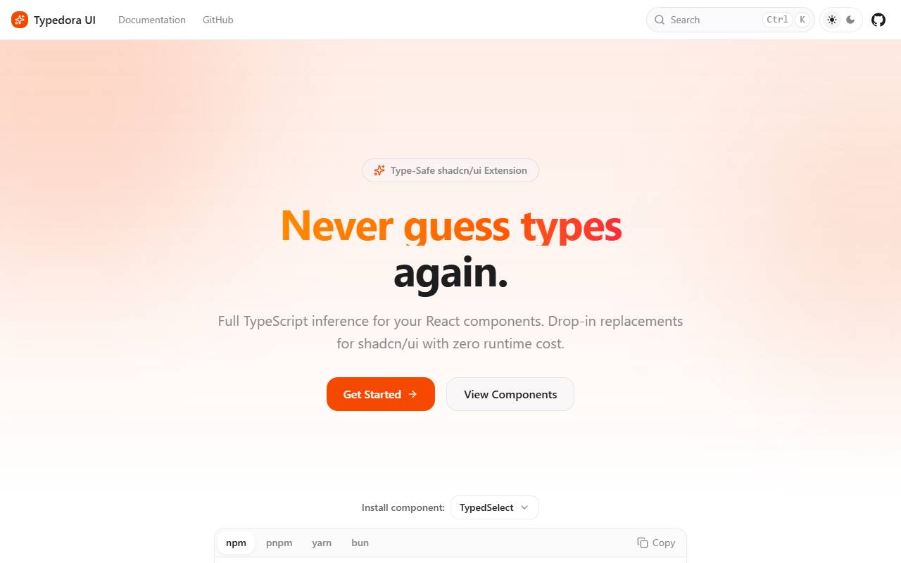 typedora-ui homepage