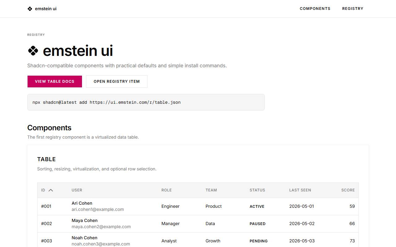 emstein-ui homepage