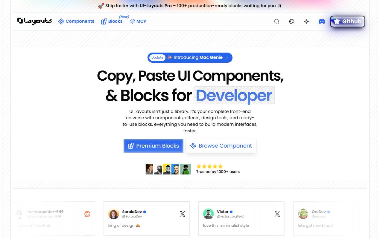 UI Layouts homepage