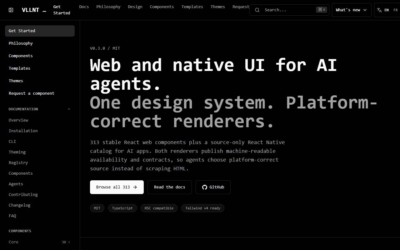 vllnt-ui homepage