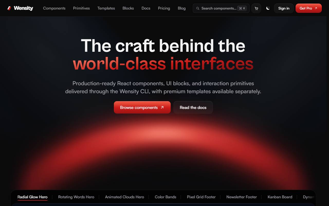 wensity homepage