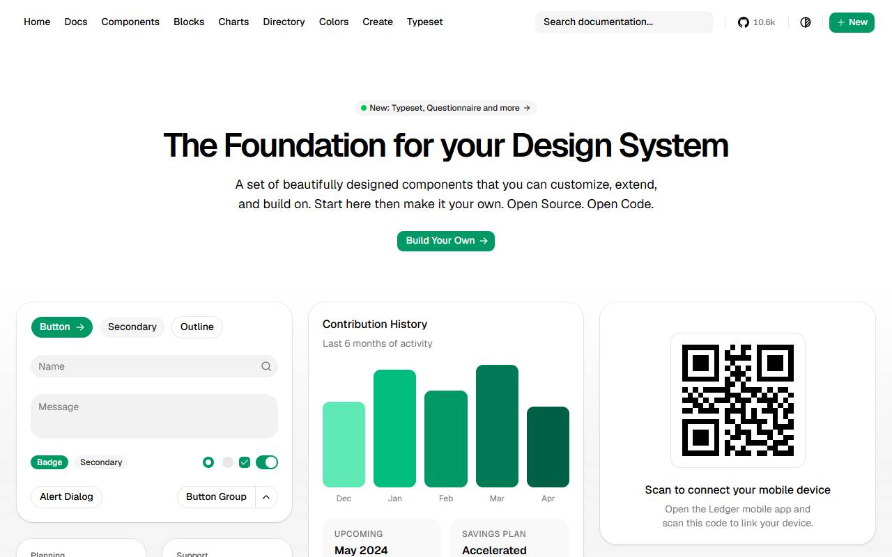 Shadcn Vue homepage