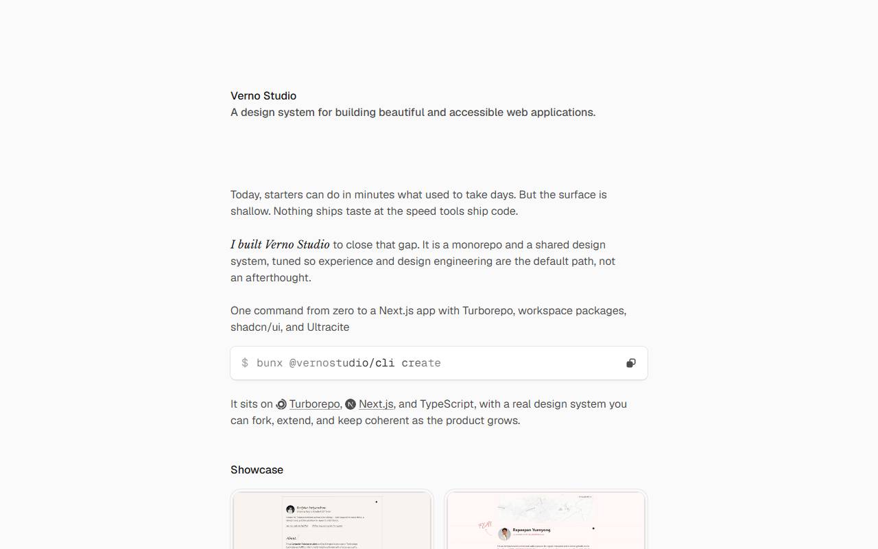 vernostudio homepage