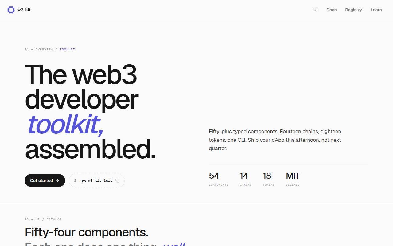 w3-kit homepage