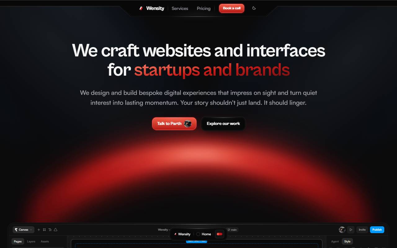 Wensity homepage
