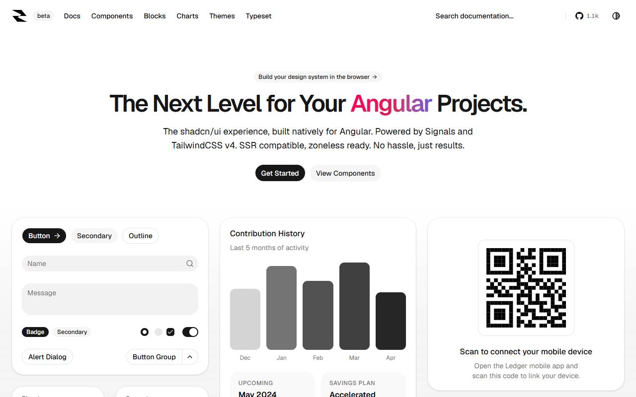 Zard UI homepage
